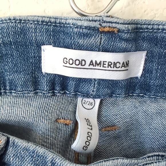 Good American Womens Jeans Good Legs 2 26 Skinny Distressed High Waisted Medium - Picture 3 of 6